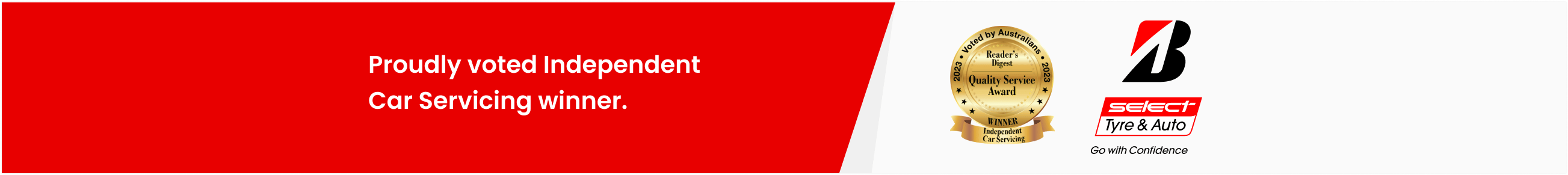 Proudly voted Independent Car Servicing winner